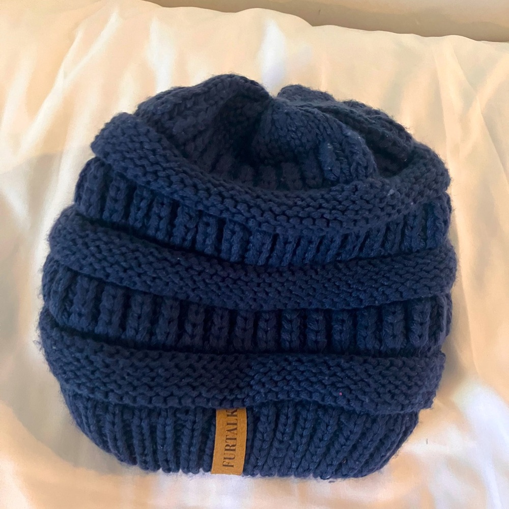 Furtalk Navy Blue Beanie with Soft Lining